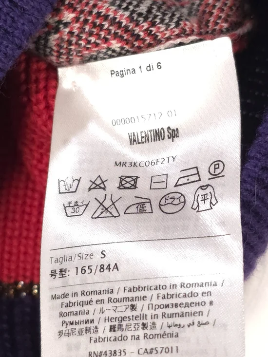 RED Valentino Red Leaf Jacquard Knit Sweater Retro Purple Trim S - Picture 8 of 13